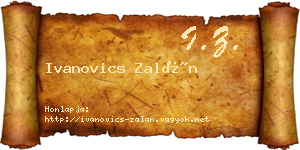 Ivanovics Zalán névjegykártya